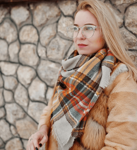 Beige Tartan Scarf